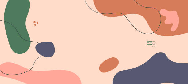 istock Abstract backgrounds with organic shapes and hand drawn minimalist 1451650782