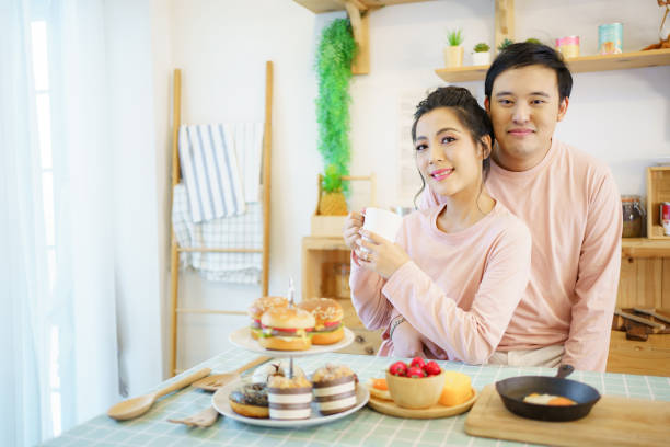 istock Young couple cooking together in holiday. 1451651167