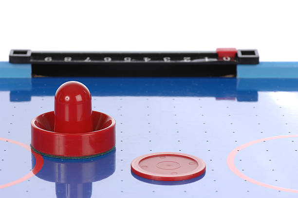 istock Air hockey paddle and puck 145165368