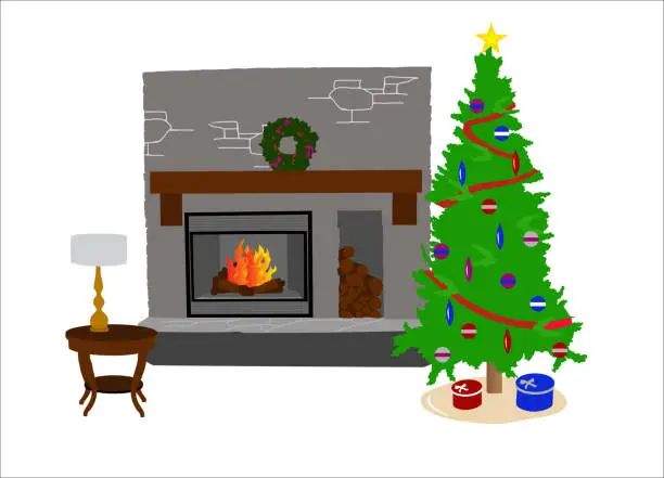 Vector illustration of Cozy Fireplace