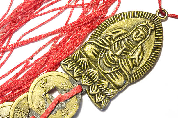istock Chinese Symbolic Buddha with vintage coins 145165473