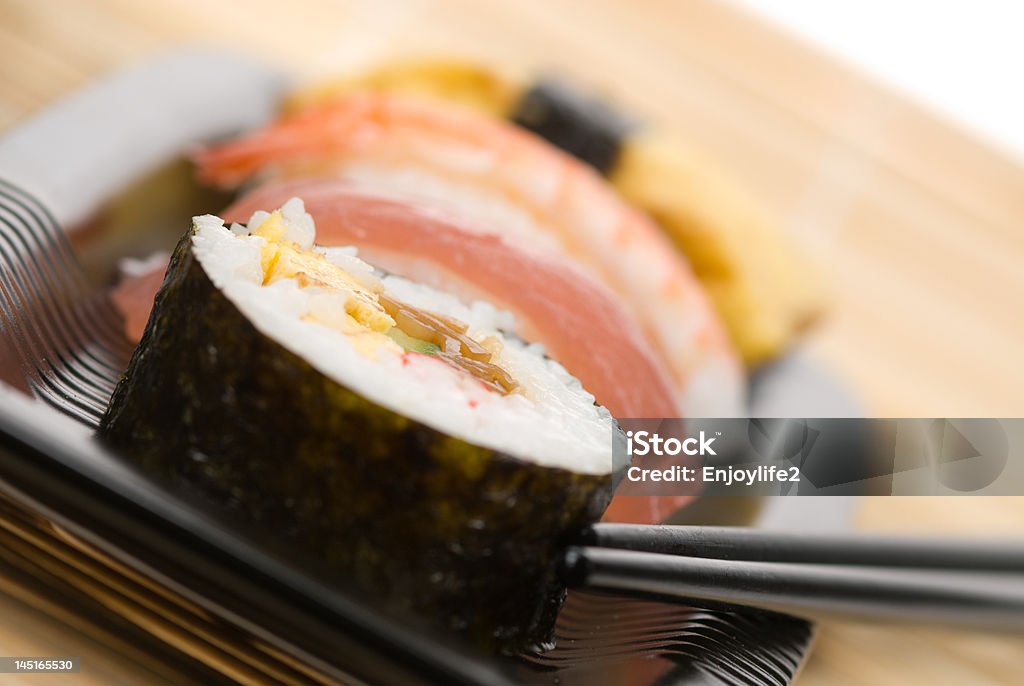 Variedade de sushi - Foto de stock de Alga marinha royalty-free