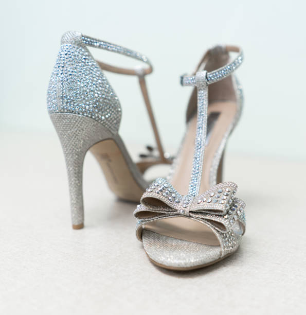 istock Silver High Heel Dress Shoes 1451655362