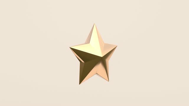 gold star spinning decoration success concept 3d render