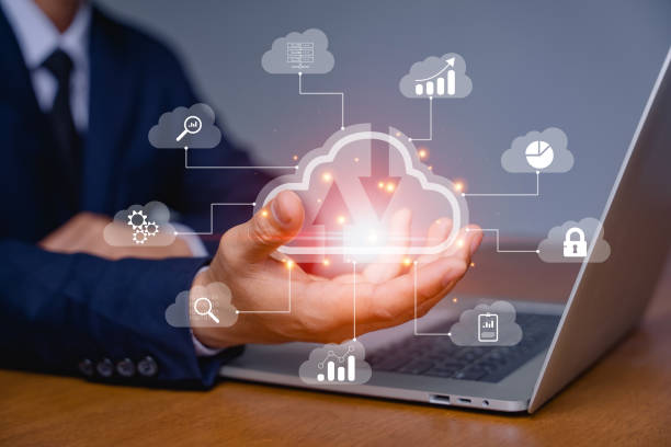 istock Hand of a businessman and big data analytics and business intelligence concept with chart and graph icons on digital screen interface. Cloud storage and working through digital with modern technology 1451678842