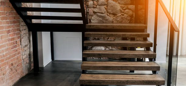 istock Modern wooden stairs 1451692074