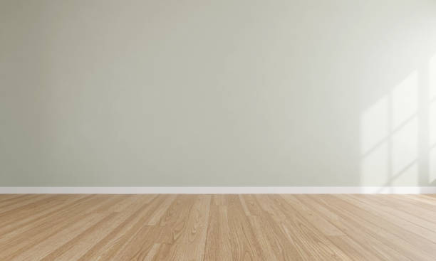 istock 3d rendering of white empty room and wooden floor. 1451694497
