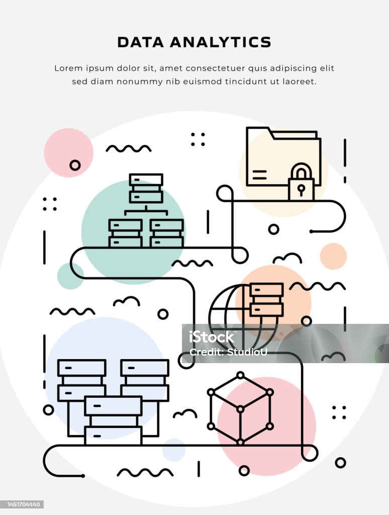 Thin Line Illustration Of Data Analytics For Poster Flyer Web Banner ...