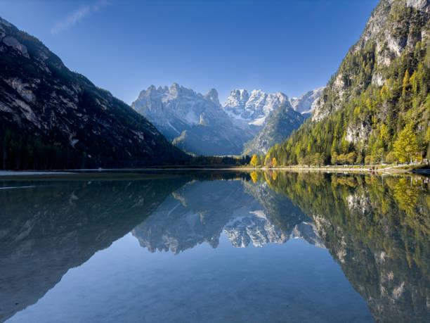 istock Mountain lake in the Dolomites 1451704749