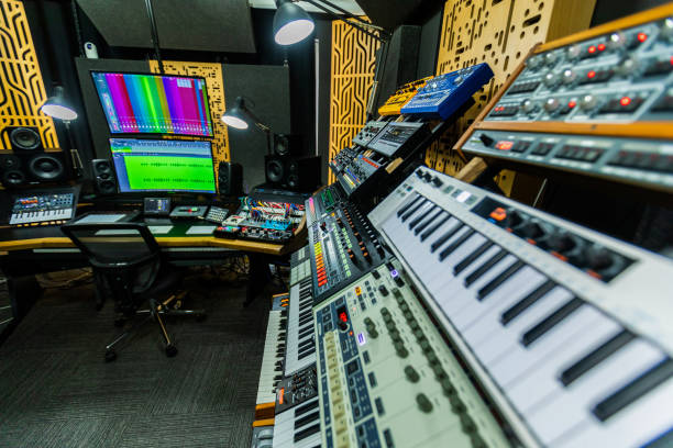 istock Recording equipment in a professional recording studio 1451718119