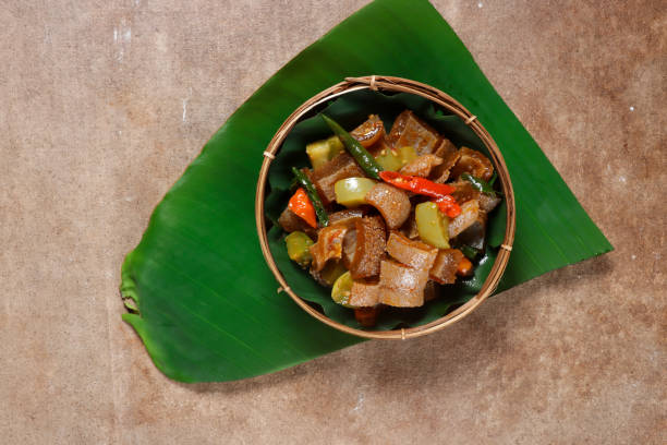 istock Stir Fried Cow Skin with spicy flavors. 1451719665