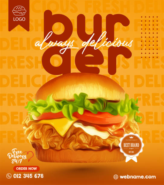 istock Delicious burger and food menu social media banner template 1451722356