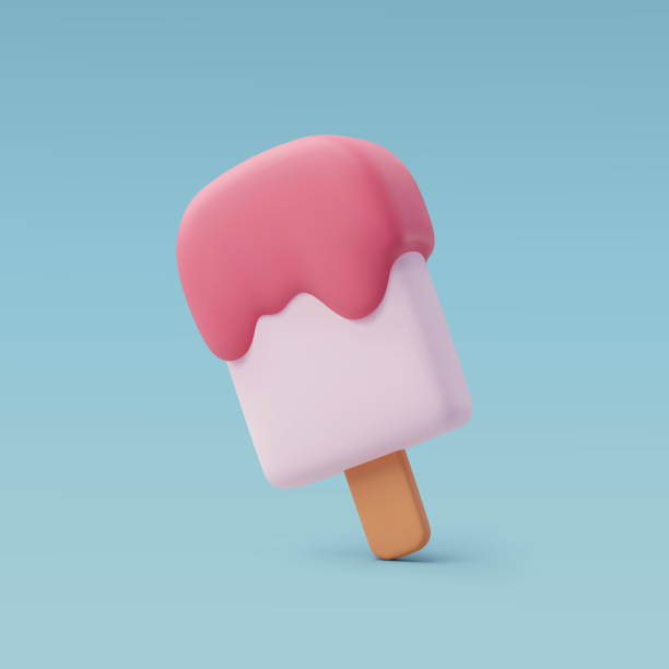 3d 벡터 아이스크림 스틱, 여름 휴가, 여행 시간 개념. - backgrounds candy ice cream dessert stock illustrations