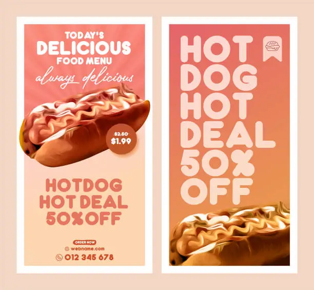 Vector illustration of Hot deal hot dog banner design template