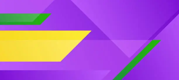 Vector illustration of Abstract bright blue, green and yellow gradient triangle business banner background