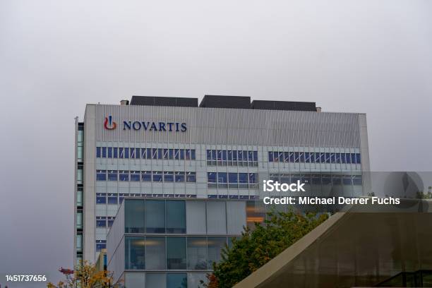 Novartis Campus With Facade Of Office Building Stock Photo - Download Image Now - Architecture, Autumn, Basel - Switzerland