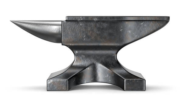 istock Old metal blacksmith anvil isolated on white background 1451738237