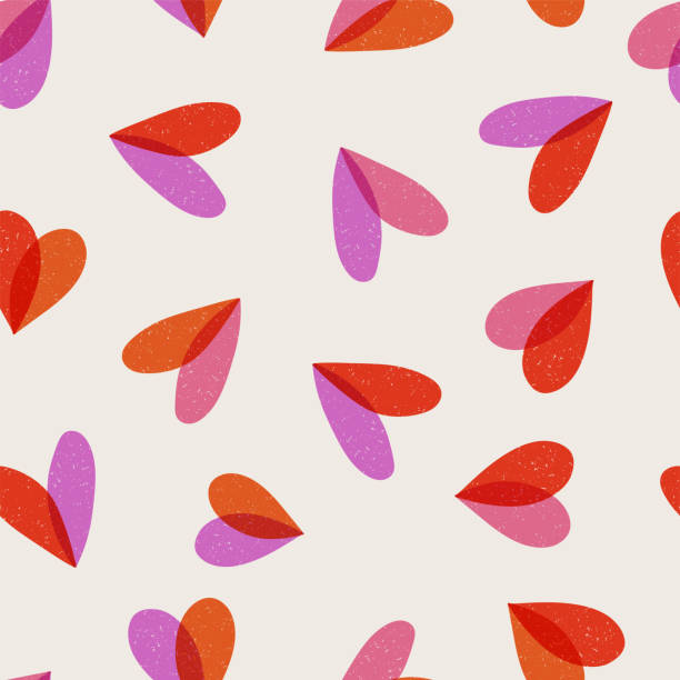 istock Cute hand drawn hearts seamless pattern, lovely stamp design, great for Valentine's Day, weddings, birthdays - romantic background 1451747906
