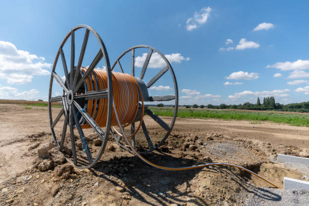 istock Cable reel in the development of a construction area 1451753797