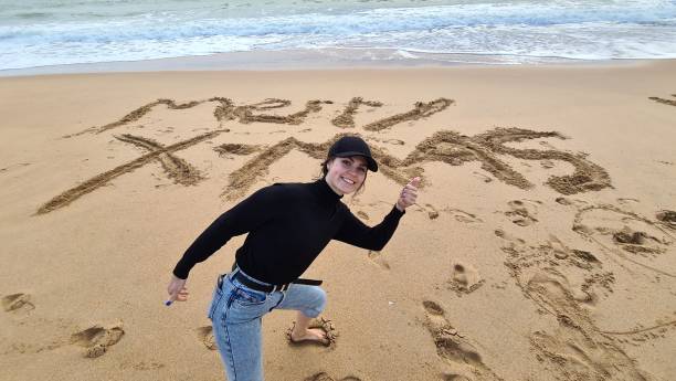 istock Merry Christmas from the beach 1451755012
