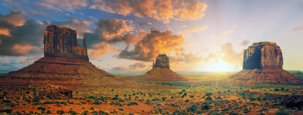 istock View of Monument valley under the blue sky 1451760552