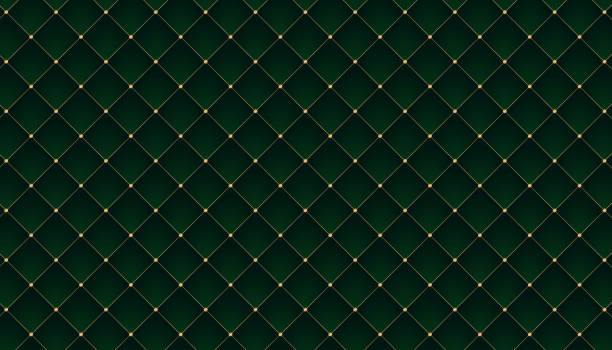 ilustrações, clipart, desenhos animados e ícones de fundo do padrão de cor verde escuro rhombus. modelo de luxo com textura de couro vintage para papel de parede de cartão de convite. - leather textured backgrounds textile