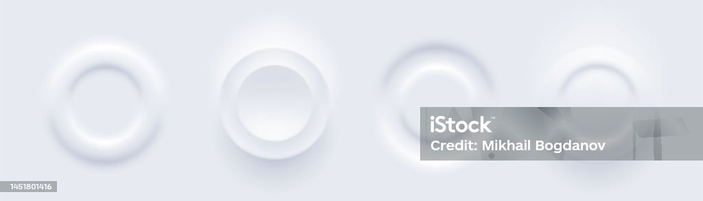 Isomorphic Buttons Neumorphism Round Buttons Set Stock Illustration - Download Image Now ...