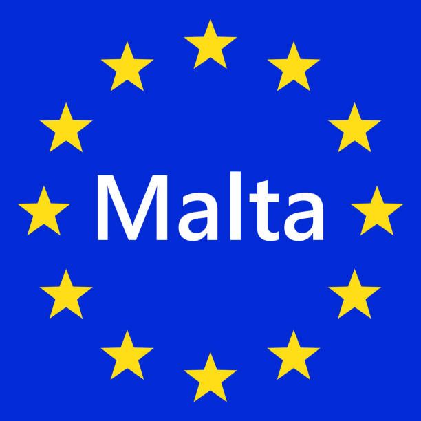 istock Flag of European Union with Malta. EU Flag. Vector illustration. 1451807676