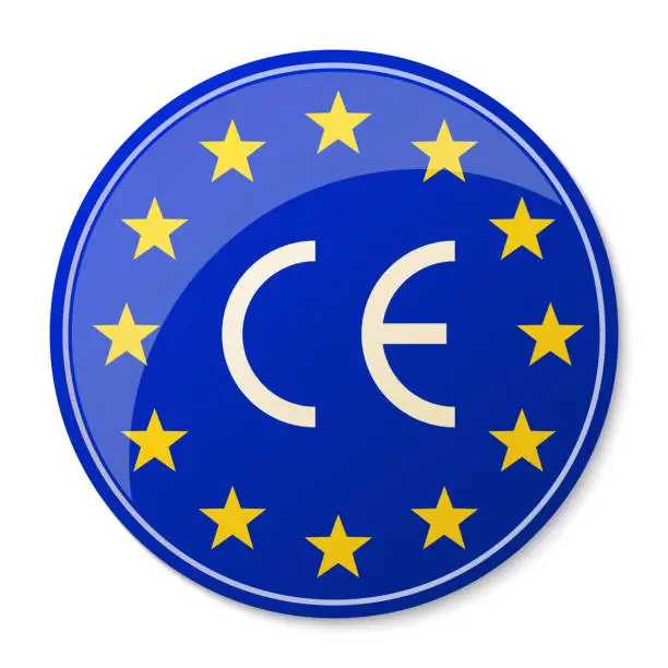 Vector illustration of CE mark symbol. European conformity certification mark.