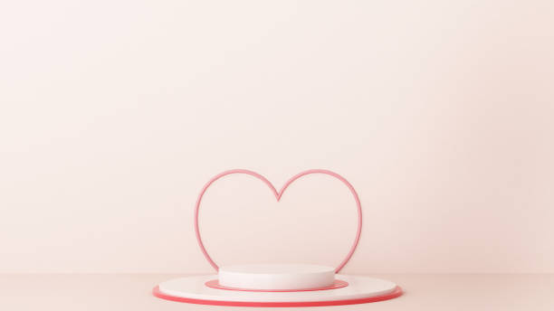 istock Valentine's Day podium abstract. scene with Valentine's object and pink background, 1451814734