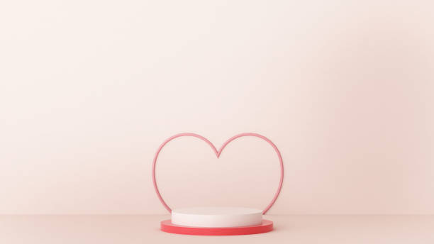 istock Valentine's Day podium abstract. scene with Valentine's object and pink background, 1451814735