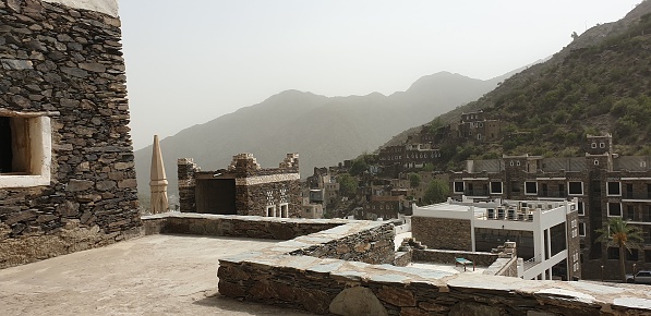 The stone buildings in Rijal Almaa. Asir Region, Saudi Arabia.