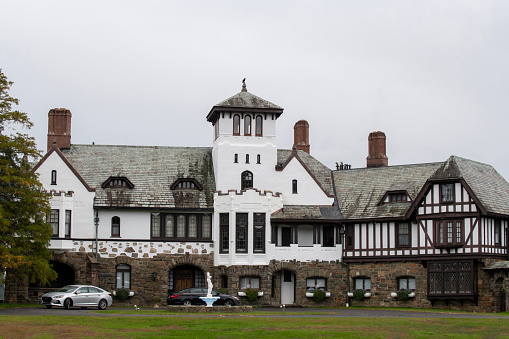 Lake George, USA - October 10, 2022. Historic house at Lake George, New York, USA