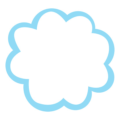 Cute blue cloudlike frame vector design element. Abstract customizable symbol for infographic with blank copy space. Editable shape for instructional graphics. Visual data presentation component