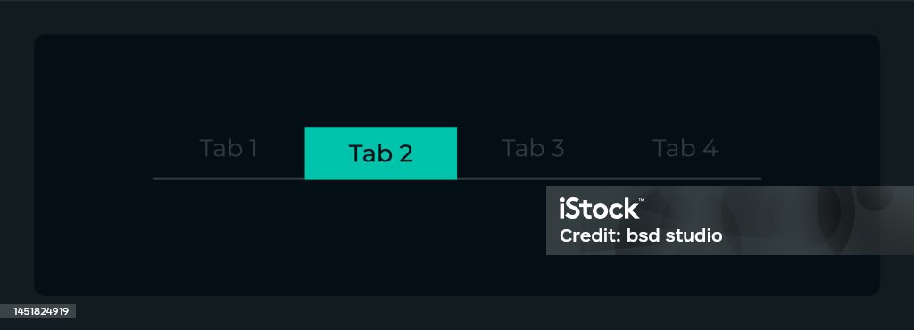 Active Second Tab In Menu Row Ui Element Template Stock Illustration ...