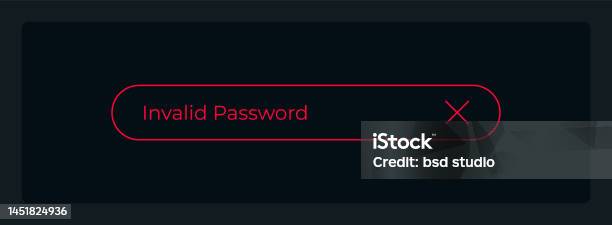 Ui When Password Incorrect Invalid Password Ui Element Template Stock Illustration - Download ...