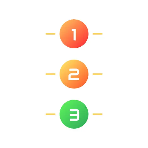 Vector illustration of Traffic lights with numbers brochure element design