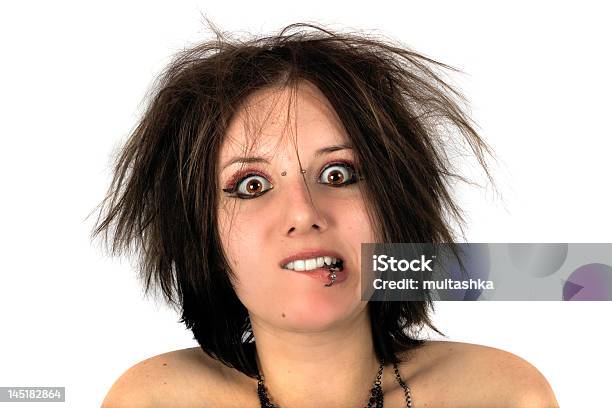 Crazy Rapariga - Fotografias de stock e mais imagens de Adulto - Adulto, Cabelo castanho, Castanho