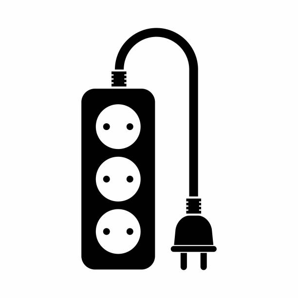 ilustrações, clipart, desenhos animados e ícones de cabo de extensão ícone - extension cord