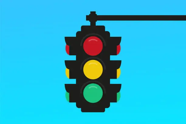 Vector illustration of Red traffic light illustration.