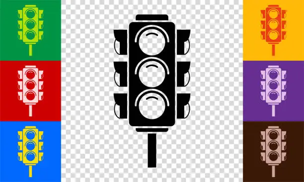 Vector illustration of Red traffic light icon.