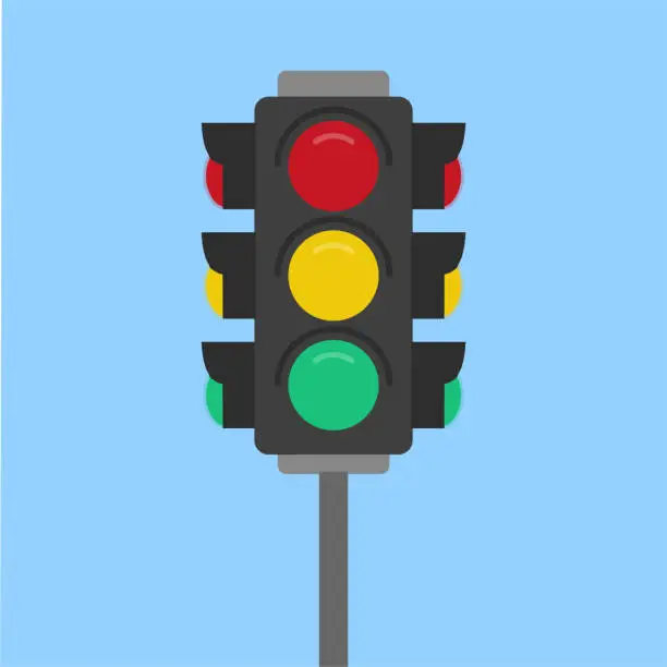 Vector illustration of Red traffic light illustration.