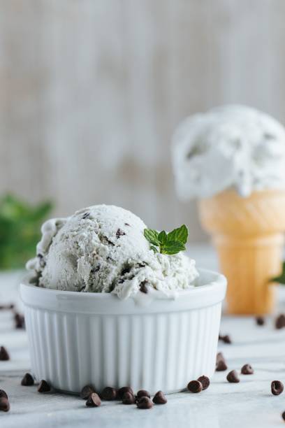 istock Vertical shot of a vanilla ice cream on the white background 1451845448