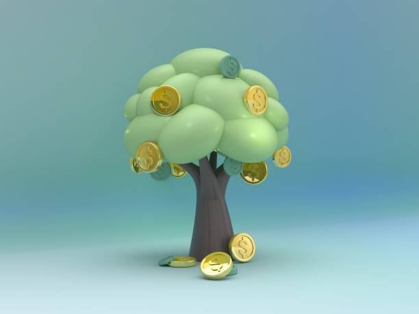istock 3D Money Tree On Blue Background Concept Of Exit Investment Earning Return 1451850033