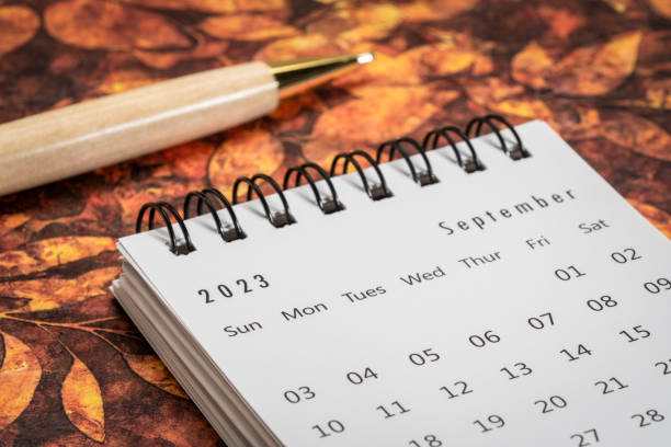 istock September 2023 - spiral desktop calendar 1451850897