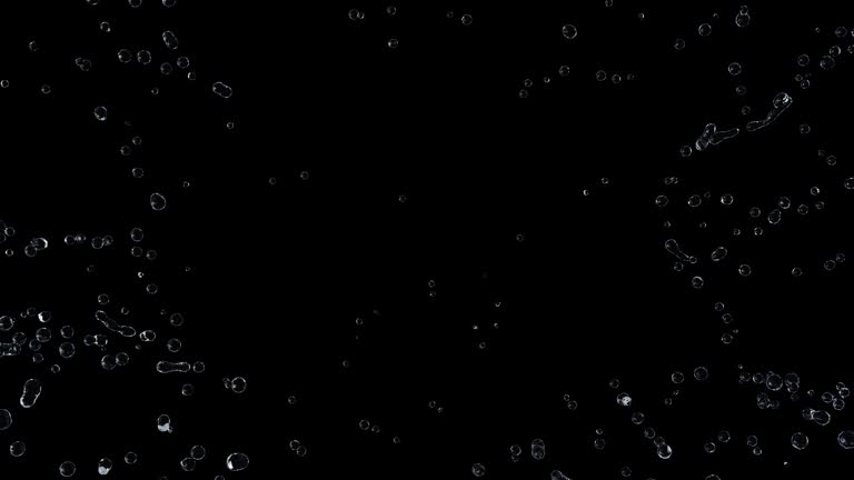 Water Splashing Slow Motion At Camera Black Background Isolated