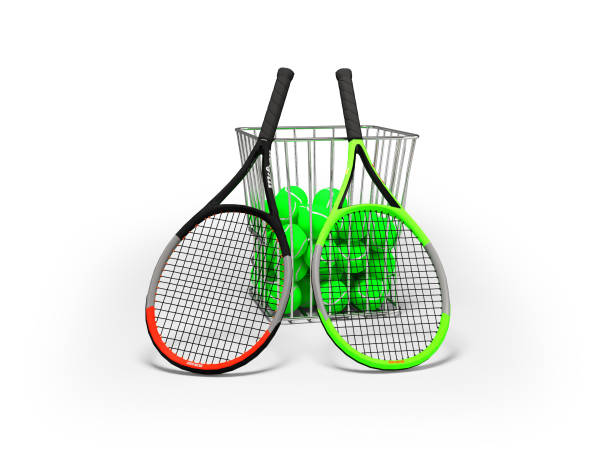 istock 3D illustration set of big tennis for training on white background with shadow 1451858604