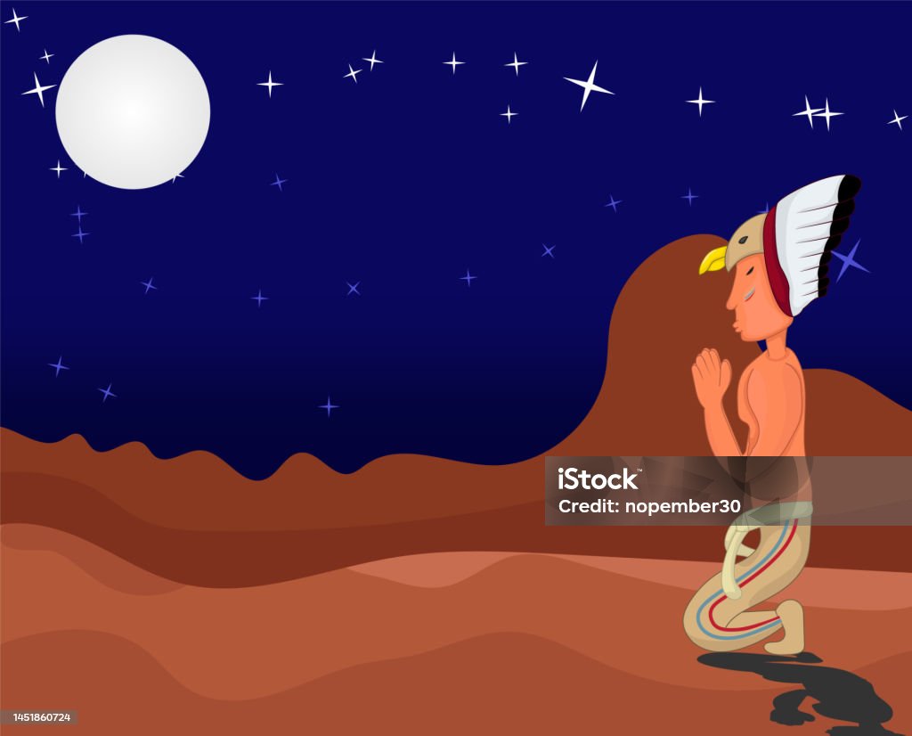 Native Paraying Native American Praying Stock Illustration - Download Image Now ...