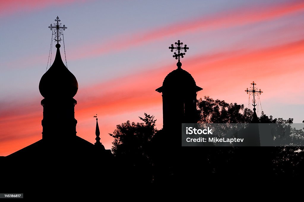 Kuppeln der orthodoxen Kirchen - Lizenzfrei Abenddämmerung Stock-Foto