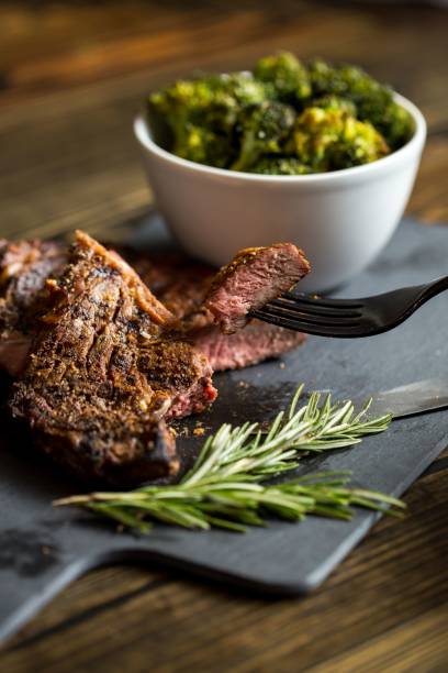 istock High angle closeup of Steak and broccoli 1451873527